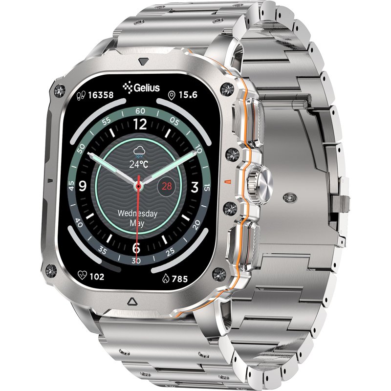 Смарт годинник Gelius Tactical Heavy (GP-SW016) Silver Titan