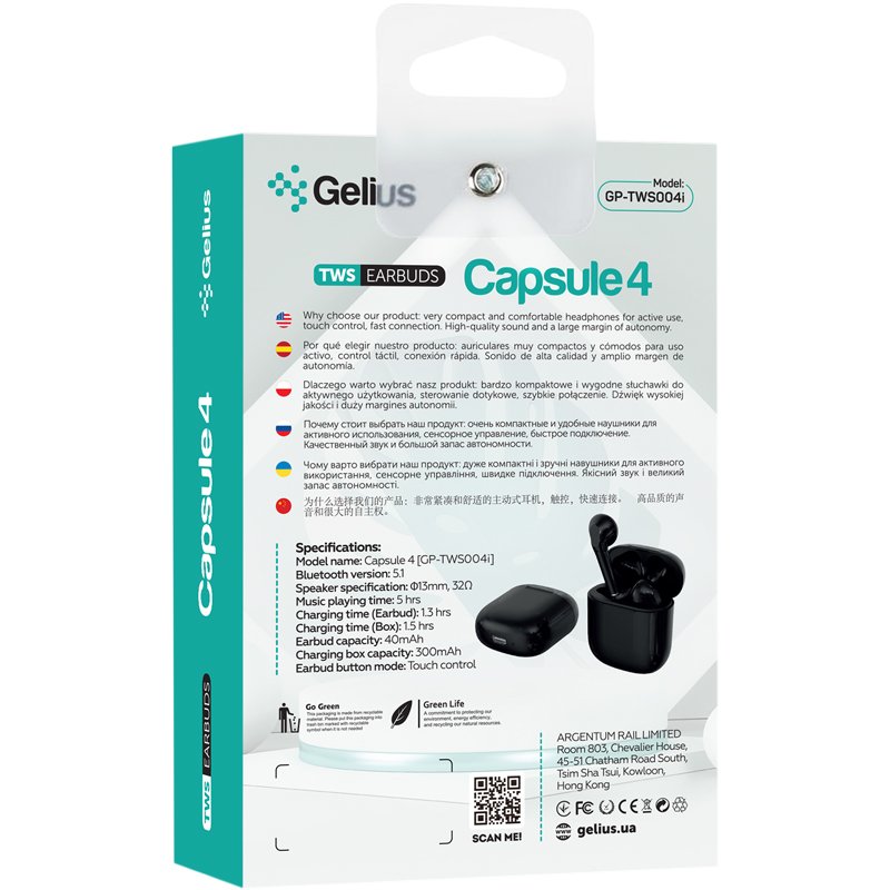 Capsule charge bt online earphone touch