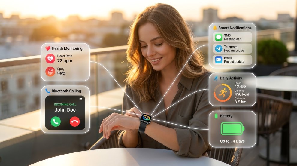 смарт годинник Gelius Amazwatch Light для комфортного користування смартфоном