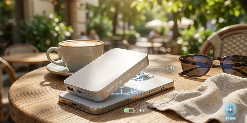 Gelius Nexus Magnetic Wireless Charge 10000 mAh power bank with 20W Power Delivery and USB Type-C