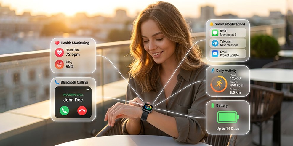 смарт годинник Gelius Amazwatch Light для комфортного користування смартфоном