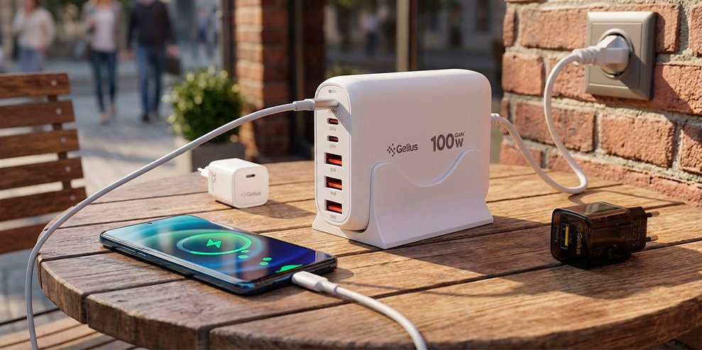 fast charging PD QC Type-C modern chargers for smartphones