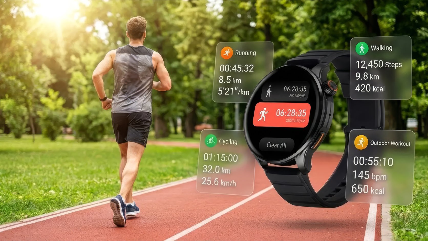 Gelius Amazwatch GT3 smartwatch for daily activity in summer