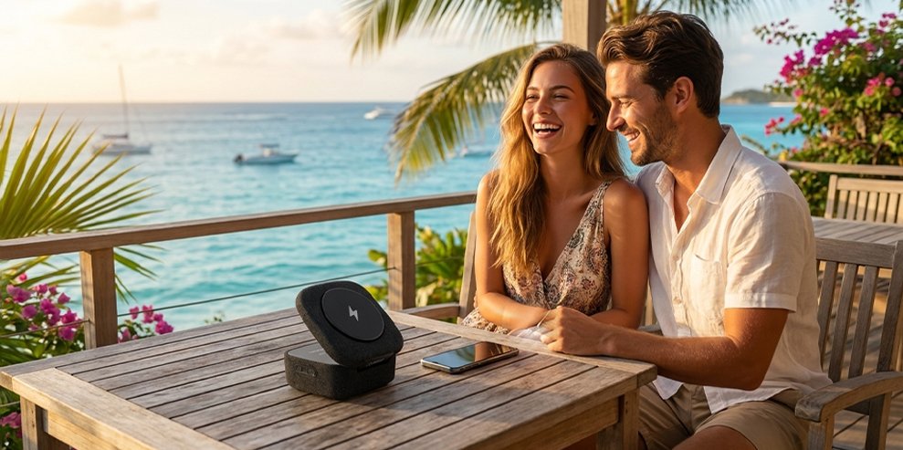 Bluetooth колонка Gelius AirBeat з бездротовою зарядкою для смартфона та музики