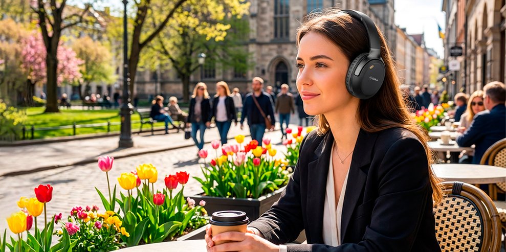 noise cancelling headphones anc over ear headphones for work and travel