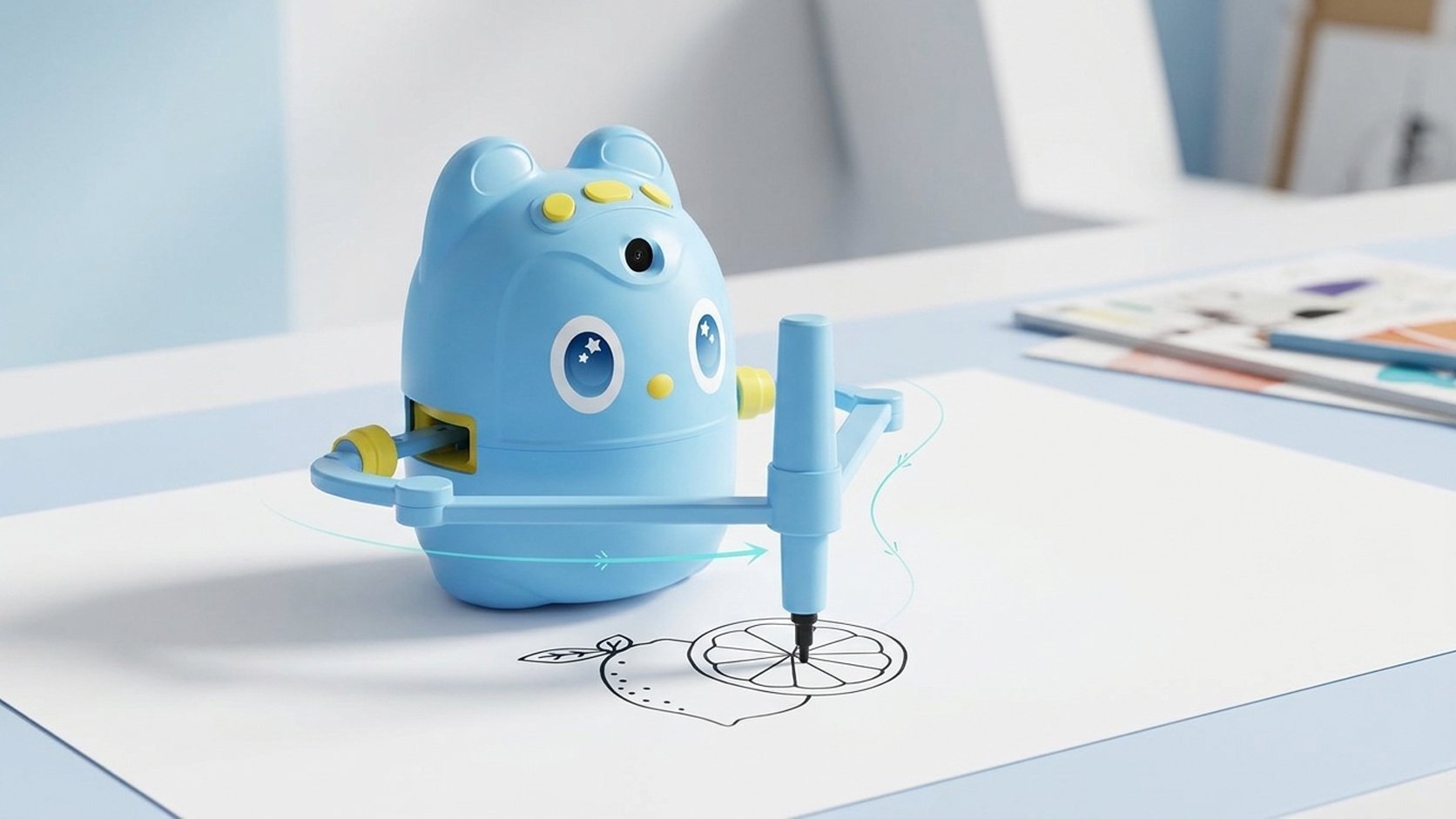 Gelius Education Painting Robot сканує картку та створює малюнок маркером