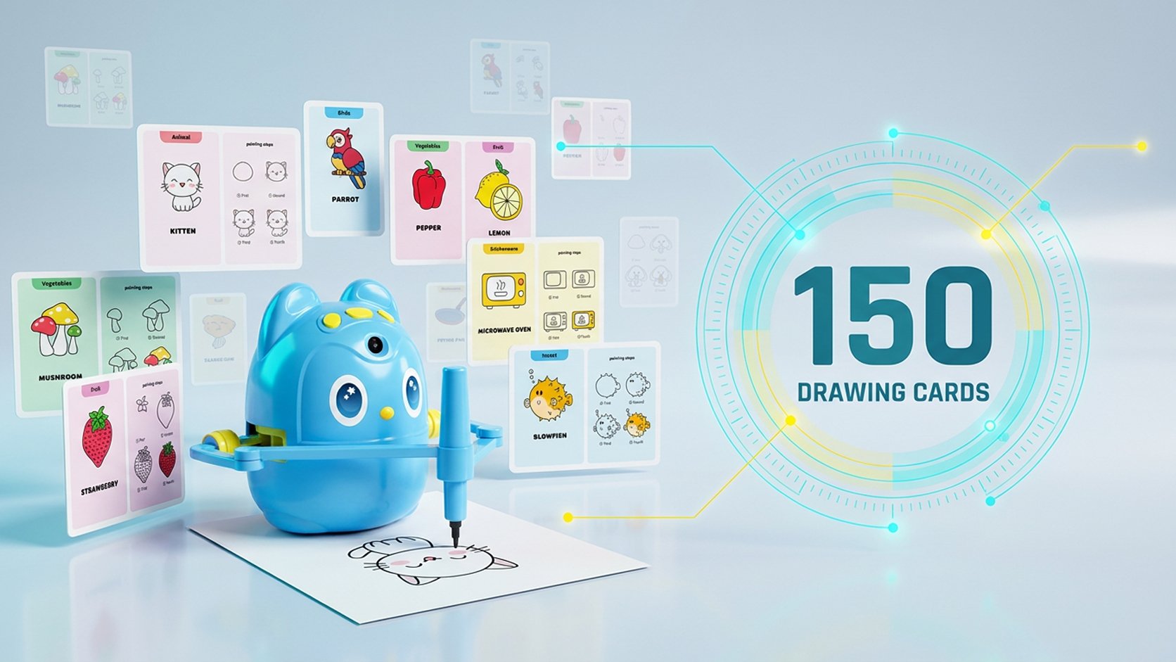 Gelius Education Painting Robot із набором 150 карток для сканування та малювання