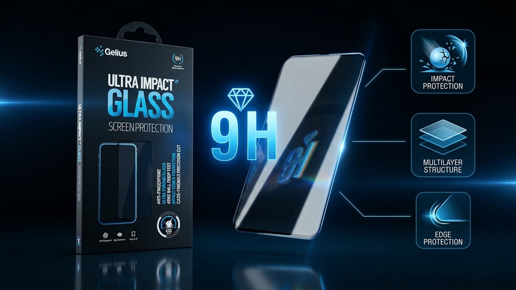 Захисне скло Gelius Ultra Impact Glass 9H з багатошаровою структурою та захистом від ударів